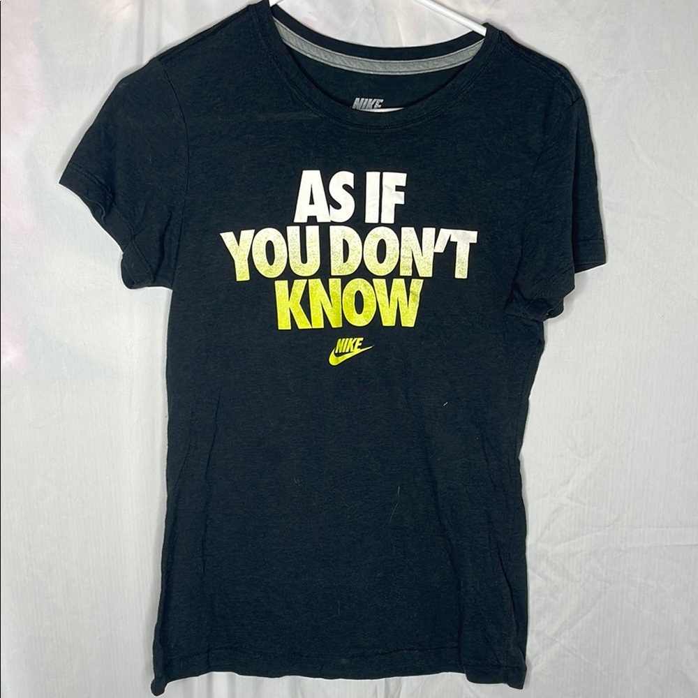 Nike Black Tee with Yellow Text